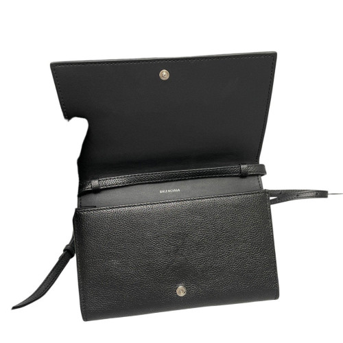 Balenciaga Shoulder Bag Grained Calfskin Black