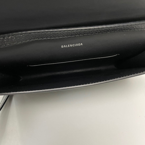 Balenciaga Shoulder Bag Grained Calfskin Black
