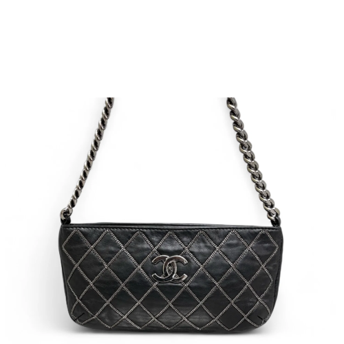 Chanel Quilted Shoulder Bag Calfskin Black