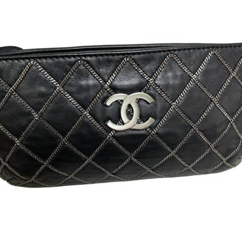 Chanel Quilted Shoulder Bag Calfskin Black