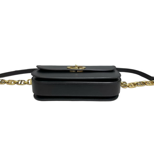 Dior 30 Montaigne Chain Flap Bag Small Smooth Calfskin Black