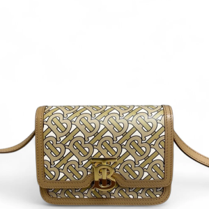 Burberry Crossbody Bag Mongram Calfskin White Light Brown Brown Burberry Crossbody Bag Mongram Calfskin White Light Brown Brown