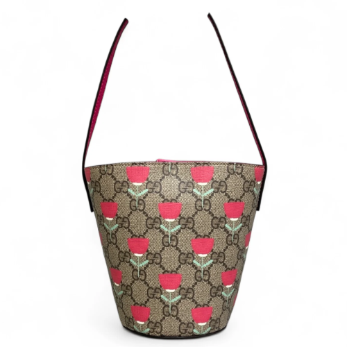 Gucci Bucket GG Supreme Monogram Beige Brown Pink