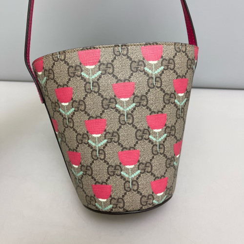 Gucci Bucket GG Supreme Monogram Beige Brown Pink