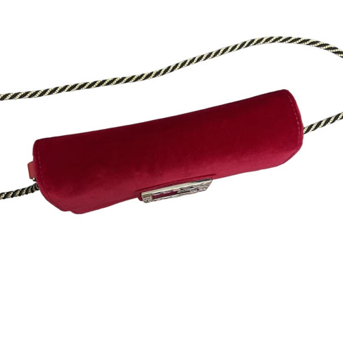 Gucci Crystal Embellished Crossbody Bag Velvet Red