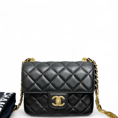 Chanel Quilted Flap Bag Lambskin Black Chanel Quilted Flap Bag Lambskin Black