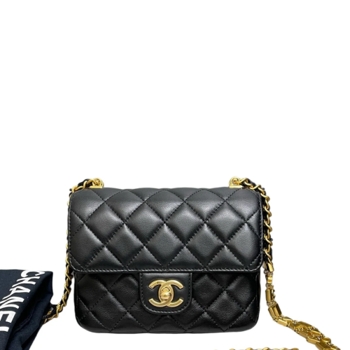 Chanel Quilted Flap Bag Lambskin Black Chanel Quilted Flap Bag Lambskin Black