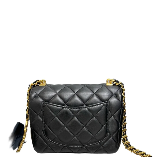 Chanel Quilted Flap Bag Lambskin Black Chanel Quilted Flap Bag Lambskin Black