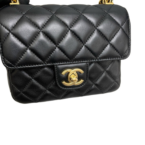 Chanel Quilted Flap Bag Lambskin Black Chanel Quilted Flap Bag Lambskin Black