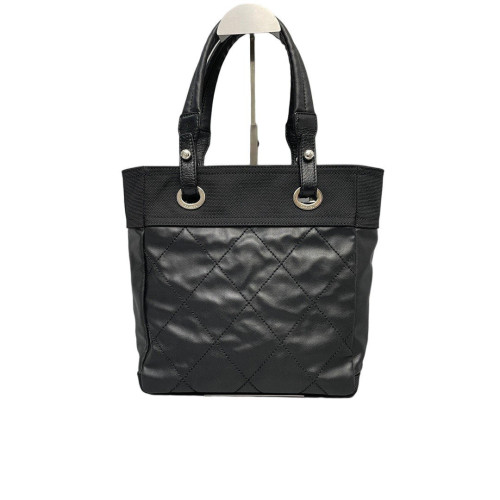 Chanel Quilted Tote Bag Cowhide Black