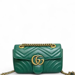 Gucci Chevron Mini GG Marmont Calfskin Emerald Green