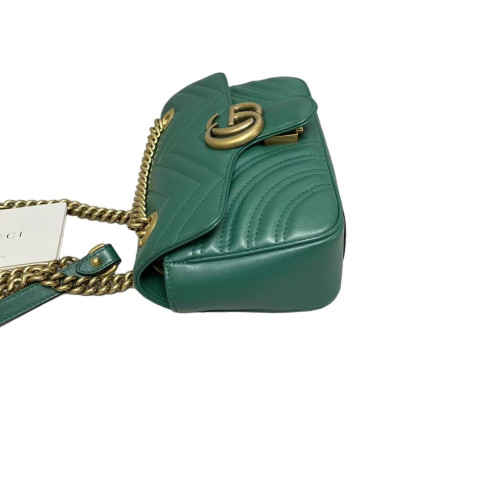 Gucci Chevron Mini GG Marmont Calfskin Emerald Green Gucci Chevron Mini GG Marmont Calfskin Emerald Green