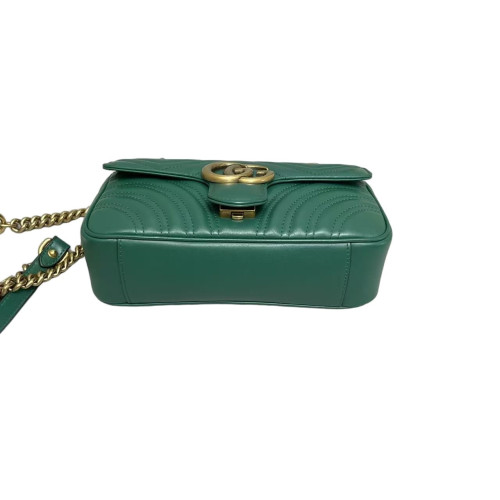 Gucci Chevron Mini GG Marmont Calfskin Emerald Green Gucci Chevron Mini GG Marmont Calfskin Emerald Green