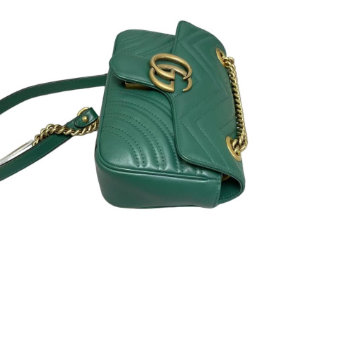 Gucci Chevron Mini GG Marmont Calfskin Emerald Green Gucci Chevron Mini GG Marmont Calfskin Emerald Green