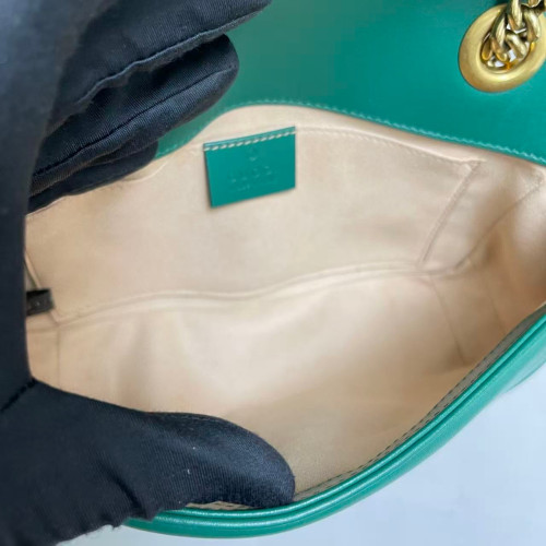 Gucci Chevron Mini GG Marmont Calfskin Emerald Green Gucci Chevron Mini GG Marmont Calfskin Emerald Green
