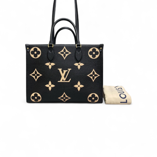 Louis Vuitton Onthego MM Empreinte Monogram Giant Black Beige