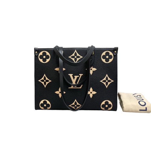 Louis Vuitton Onthego MM Empreinte Monogram Giant Black Beige