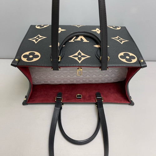 Louis Vuitton Onthego MM Empreinte Monogram Giant Black Beige