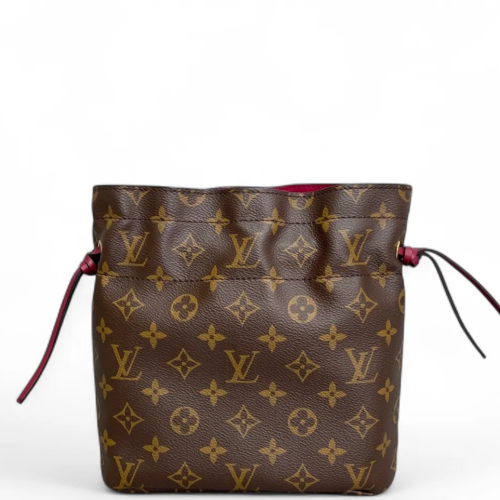 Louis Vuitton Noe Pouch Monogram Brown Red Louis Vuitton Noe Pouch Monogram Brown Red