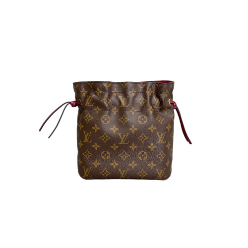 Louis Vuitton Noe Pouch Monogram Brown Red Louis Vuitton Noe Pouch Monogram Brown Red
