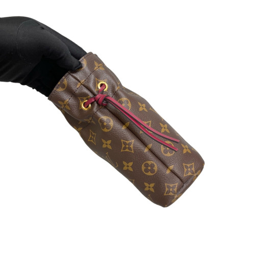 Louis Vuitton Noe Pouch Monogram Brown Red Louis Vuitton Noe Pouch Monogram Brown Red