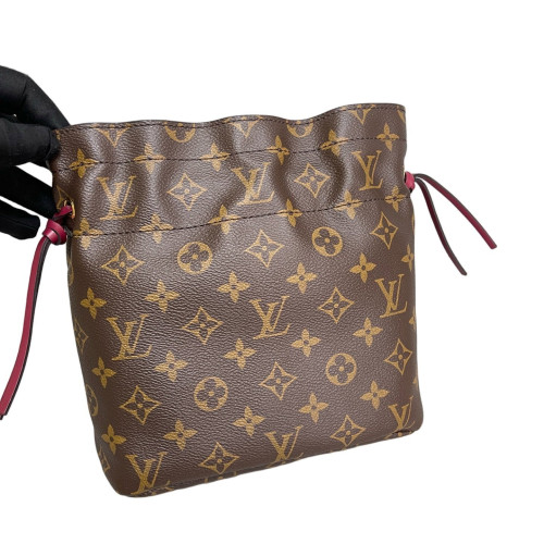 Louis Vuitton Noe Pouch Monogram Brown Red Louis Vuitton Noe Pouch Monogram Brown Red