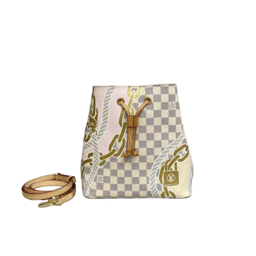 Louis Vuitton Noe Damier Ivory Azur Blue Pink Louis Vuitton Noe Damier Ivory Azur Blue Pink