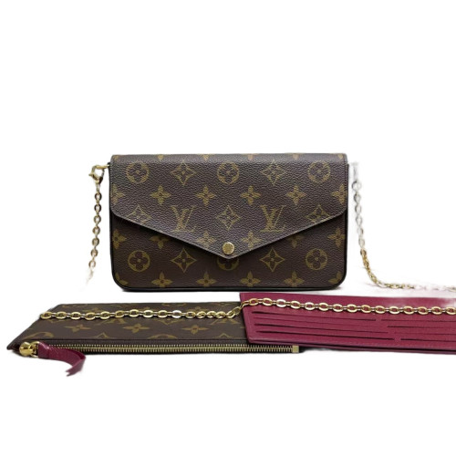 Louis Vuitton Pochette Felicie Chain Wallet Monogram Brown