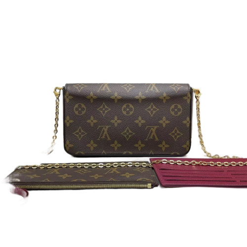 Louis Vuitton Pochette Felicie Chain Wallet Monogram Brown