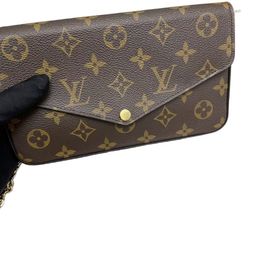 Louis Vuitton Pochette Felicie Chain Wallet Monogram Brown
