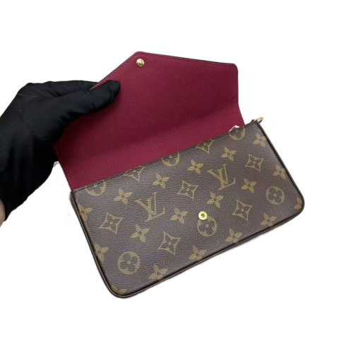 Louis Vuitton Pochette Felicie Chain Wallet Monogram Brown