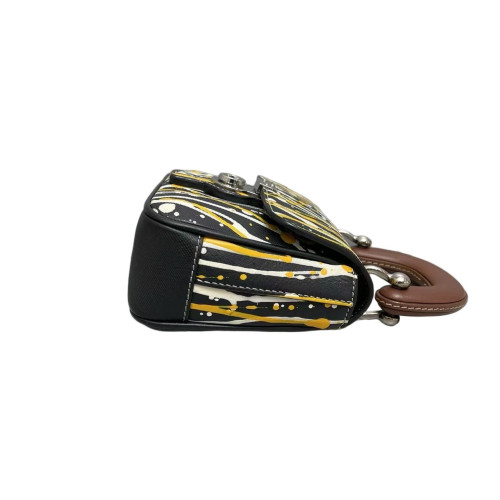 Burberry Mini DK88 Calfskin Black White Yellow