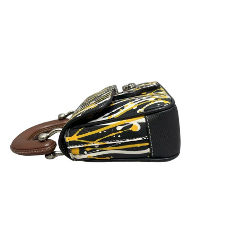 Burberry Mini DK88 Calfskin Black White Yellow