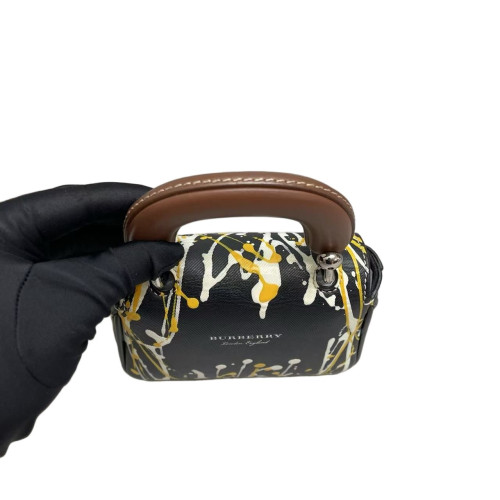 Burberry Mini DK88 Calfskin Black White Yellow