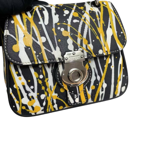 Burberry Mini DK88 Calfskin Black White Yellow