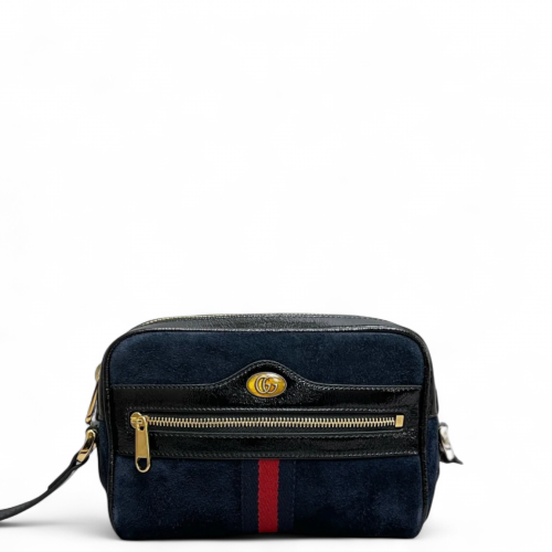 Gucci Mini Ophidia Shoulder Bag Suede Blue Black Red