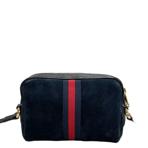 Gucci Mini Ophidia Shoulder Bag Suede Blue Black Red