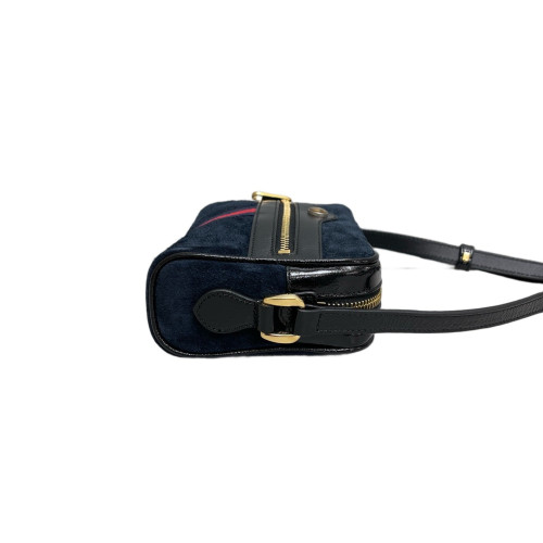 Gucci Mini Ophidia Shoulder Bag Suede Blue Black Red
