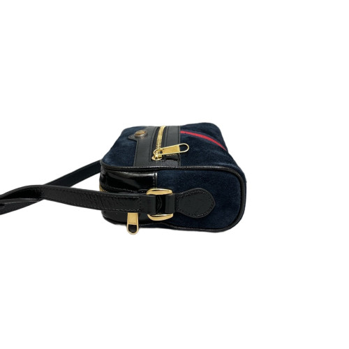 Gucci Mini Ophidia Shoulder Bag Suede Blue Black Red