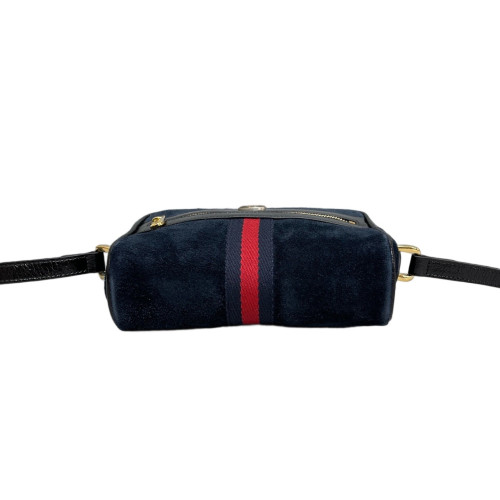Gucci Mini Ophidia Shoulder Bag Suede Blue Black Red