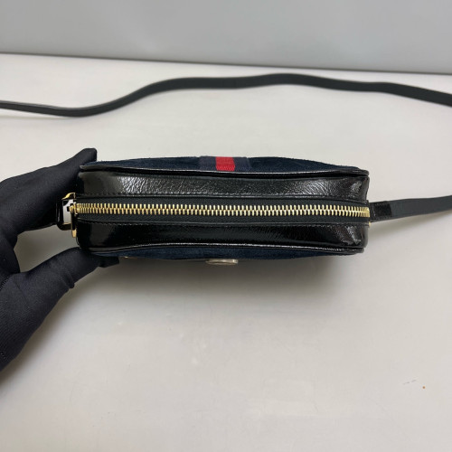 Gucci Mini Ophidia Shoulder Bag Suede Blue Black Red