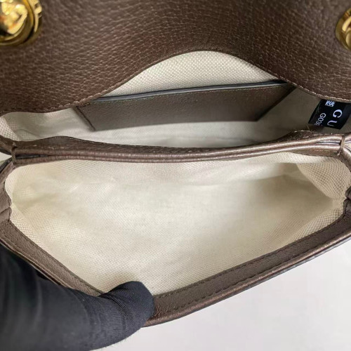 Gucci Mini Blondie Chain Shoulder Flap Bag GG Monogram Beige Brown Gucci Mini Blondie Chain Shoulder Flap Bag GG Monogram Beige Brown