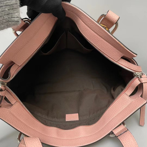 Gucci Bamboo Tote Bag Grained Calfskin Pink Gucci Bamboo Tote Bag Grained Calfskin Pink