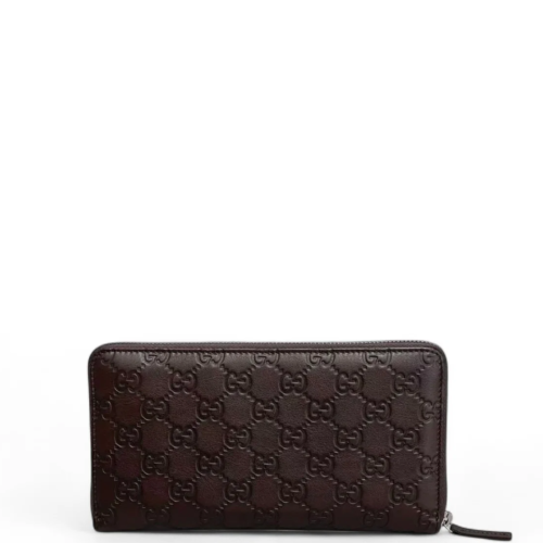 Gucci Zip Around Wallet Guccissima Brown