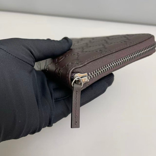 Gucci Zip Around Wallet Guccissima Brown