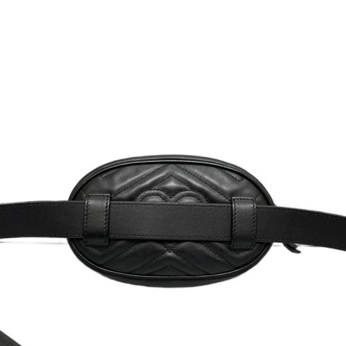 Gucci Chevron GG Marmont Belt Bag Calfskin Black