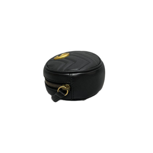 Gucci Chevron GG Marmont Belt Bag Calfskin Black