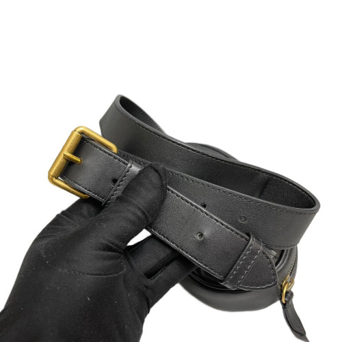 Gucci Chevron GG Marmont Belt Bag Calfskin Black