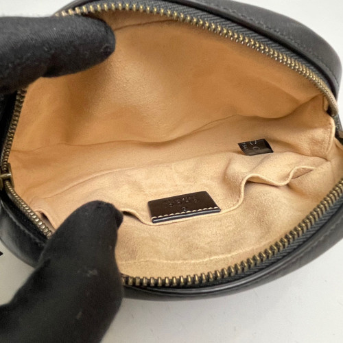 Gucci Chevron GG Marmont Belt Bag Calfskin Black