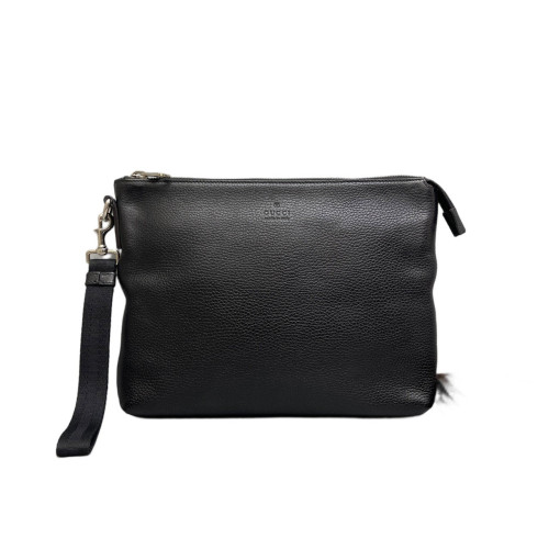 Gucci Clutch Grained Calfskin Black